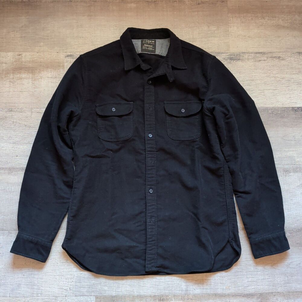 J.Crew Workshirt Mens Black Long Sleeve Button Up Cotton Utility Shirt Medium